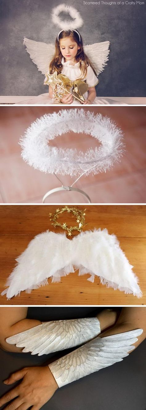 15+ Angel Costumes and DIY Ideas 2017 Angel Costume Ideas Diy, Homemade Angel Costume, Angel Crown Diy, Diy Halo Crown Angel, Diy Angel Costume Women, Diy Angel Costume, Toddler Angel Costume, Fallen Angel Costume Ideas, Angel Costume Ideas