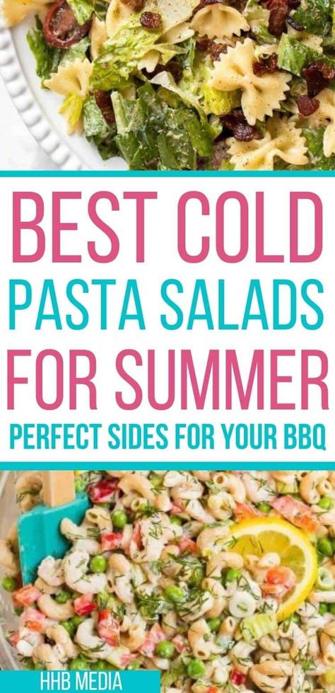 Cold pasta salad recipes for summer parties! Perfect pasta salad for your fourth of July cookout! Cold Chicken Pasta Salad, Easy Cold Pasta Salad, Fourth Of July Cookout, Buffalo Chicken Pasta Salad, Shrimp Pasta Salad, Cauliflower Pasta, Avocado Pasta Salad, Cold Pasta Salad Recipes, Recipes For Summer