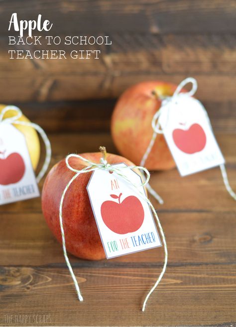 back-to-school-teacher-gift Apple Printable, Diy Teacher Christmas Gifts, Apple Back To School, Cheap Teacher Gifts, Easy Teacher Gifts, Fabric Bunny, Teacher Gift Printables, Apple Teacher, Back To School Gifts For Teachers