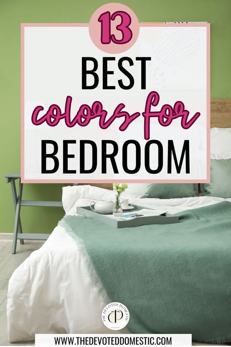 Looking for the best colors for bedroom? Learn 13 of them, interior designers love and use and get the bedroom color palette that suits your space! Grey Green And Orange Bedroom, Solid Color Bedroom, Best Wall Color For Bedroom, One Colour Bedroom, Latest Bedroom Colour Ideas, Bedroom Colours Ideas, Small Bedroom Colour Ideas, Best Color For Small Bedroom, Color For Small Bedroom