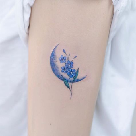 Alzheimers Tattoo, Forget Me Not Flower Tattoo, Blue Flower Tattoos, Forget Me Not Tattoo, Unique Small Tattoo, Flower Tattoo Meanings, Knot Tattoo, Forget Me Not Flower, Cute Tattoos For Women