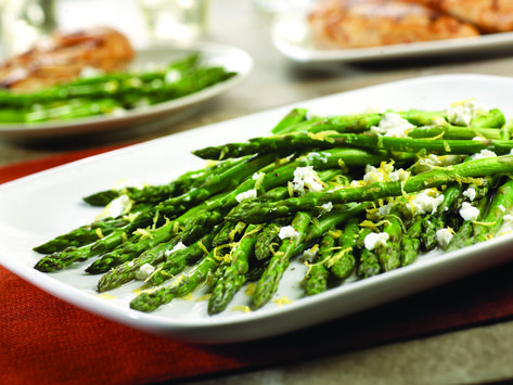 Roasted Asparagus with Lemon and Goat Cheese Lemon Goat Cheese, Asparagus Side Dish, Campbell Soup Company, Goat Cheese Recipes, Baked Pork, Roasted Asparagus, Top Recipes, Vegetable Sides, Top Videos