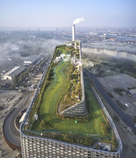 Check Out Copenhill, the Snow-Free Ski Hill and Climbing Wall Atop a Copenhagen Power Plant | Colossal Waste To Energy, Ski Hill, Free Skiing, Bjarke Ingels, Colossal Art, Antoni Gaudi, Green Architecture, Climbing Wall, Green City