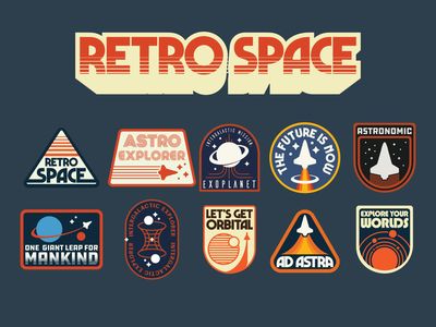 Retro Space Posters, Space Badge, Beer Bottle Design, Rocket Design, Planet Design, Retro Space, Beer Logo, Beer Design, Pixel Art Design