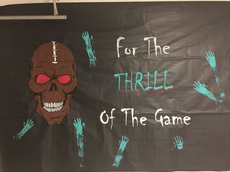 Halloween Football Theme, Halloween Football Signs, Halloween Football Posters, Jaguar Football, Football Banners, Halloween Football, School Spirit Posters, Halloween Run, Football Board