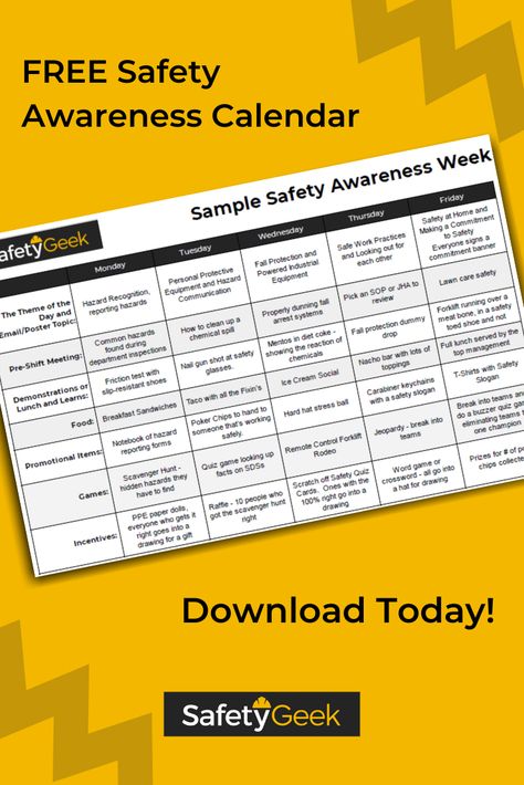 Do you know why you should have a Safety Awareness Week? 🤔 If you host an event, it will bring attention to a subject area. This is the perfect way to make your employees more aware about a specific safety area while also rewarding 🏆 them for safe work practices. For more info on how to plan this event, check out this article 📰! Ways to Plan the Perfect Safety Awareness Week - #safetygeek #safetymanager #safetymanagement #ehs #safetyculture #workplacesafety #safetyandhealth #safetycareer #emp Patient Safety Awareness Week Ideas, Workplace Safety Activities, Safety Week Ideas, Newsletter Content Ideas, Safety Games, Newsletter Content, Safety Talk, Safety Topics, Safety Plan