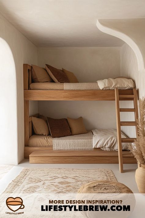 Bunk Bed Ideas for Boys: Transforming Spaces with Style - LifeStyle Brew Bunk Beds Wood, Bunk Room Small Space, 4 Beds In One Room, 3 Beds One Room Kids, Bunk Bed Ideas For Boys, Bunk Bed Kids Room, Kids Room Bunk Bed, Three Bunk Beds, Kids Bunk Room