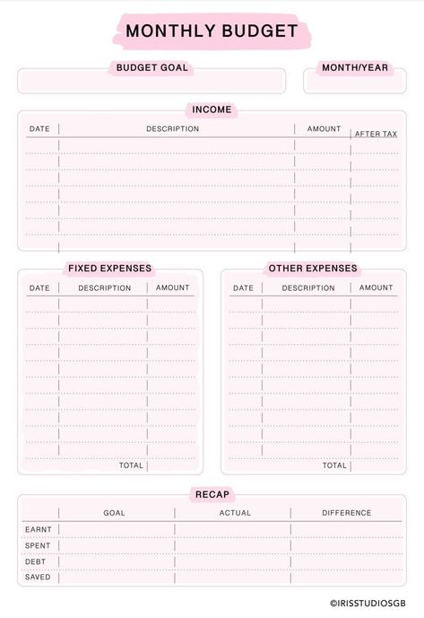 Simple Monthly Budget Template Printable | Monthly Income And Expenses Recorder | Budget Tracker | PDF | Compatible with Goodnotes, etc goodnotesplanner #planneressentialsbundle💎 Travel Budget Planner, Financial Budget Planner, Personal Budget Planner, Income And Expenses, Financial Budget, Budget Planner Template, Money Saving Techniques, Monthly Income, Monthly Budget Template