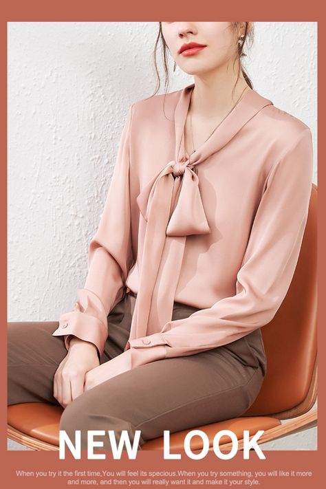 2021 Spring 100% Real Silk Women's Blouse Silk Blouses, Spring Blouses, Mulberry Silk, Silk Blouse, New Arrival, Sleeve Blouse, Shirt Blouses, Blouses For Women, Long Sleeve Blouse