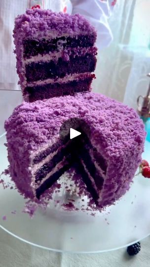 Homemade Purple Velvet Cake | Baking Lovers | Baking Lovers · Original audio Purple Glitter Cake, Cake Recipe Videos, Purple Velvet Cake, Purple Velvet Cakes, Nightmare Before Christmas Decorations, Glitter Cake, Recipe Videos, Cake Baking, Velvet Cake