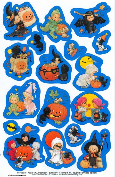 Vintage Halloween Stickers, Hallmark Stickers, Vintage Halloween Art, Halloween Sticker, Halloween Pictures, Love Stickers, Halloween Stickers, Retro Halloween, Sticker Collection