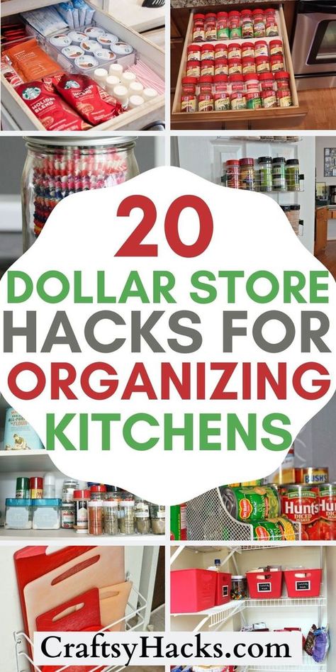 Get your kitchen organized with these simple and affordable dollar store kitchen organization ideas! If you're looking for budget-friendly organization ideas, here are some dollar store organization hacks for your home. Dollar Store Kitchen Organization, Dollar Store Organizing Kitchen, Organizing Kitchen Cabinets, Kitchen Cabinet Organization Layout, Dollar Tree Kitchen Organization, Dollar Tree Kitchen, Cold Soups, Organizing Kitchen, Organize Kitchen