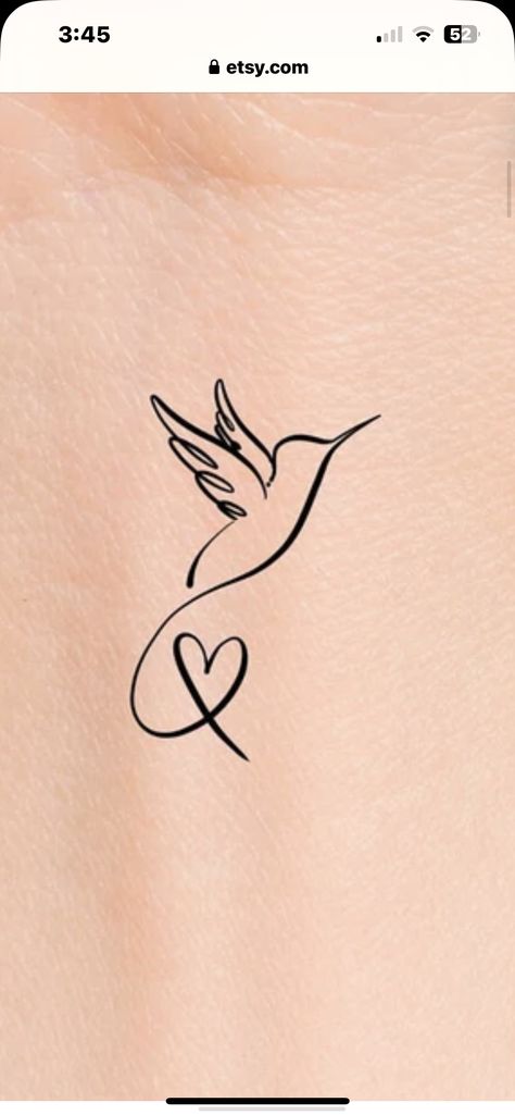 Small Tattoo For Mom Passing, Hummingbird Tattoo Memorial Grandmothers, Hummingbird Mom Tattoo, Simple Red Bird Tattoo, Bird Heart Tattoo, Letter A Tattoo Ideas, Mom Memorial Tattoo Ideas, Hummingbird Tattoos For Women, Hummingbird Tatoos