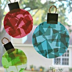 Window Ornaments, Stained Glass Cookies, Stained Window, Christmas Crafts For Toddlers, Suncatcher Craft, Kids Christmas Ornaments, Stained Glass Ornaments, Stained Glass Christmas, Kids Ornaments