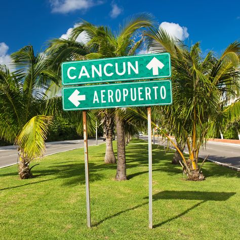 Mexico In December, Cancun Vacation, Istanbul Airport, Cancun Airport, Yucatan Peninsula, American Travel, Cancun Mexico, Street Sign, Quintana Roo