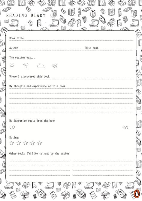 Finishing A Book, Reading Diary, Book Review Template, Note Taking Tips, Book Reading Journal, Diary Book, Diary Ideas, The Penguin, The Pride