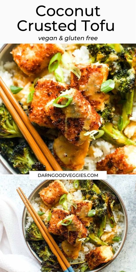 Tofu And Crab Recipes, Hawaiian Tofu Recipes, Healthy Vegetarian Dinner Recipes, Coconut Crusted Tofu, Coconut Tofu, Crusted Tofu, Pineapple Sauce, Healthy Lunches For Work, Healthy Vegetarian Dinner