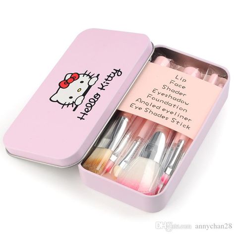 Cosmetics Kit Mini Makeup New Hello Kitty Brush Set Professional Toiletry Beauty Appliances Brush Kit Pink Metal Box Free DHL Best Makeup Foundation Brush 7pcs Makeup Set Hellokitty Kit Brush Online with 4.38/Piece on Annychan28's Store | DHgate.com Hello Kitty Make-up, Make Up Kits, Kitty Makeup, It Cosmetics Concealer, It Cosmetics Foundation, Hello Kitty Makeup, Cosmetic Kit, Best Makeup Brushes, Highlighter Brush