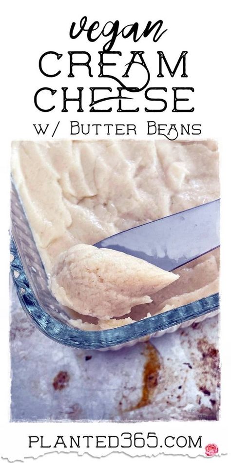 Vegan Cream Cheese made with Butter Beans is a great plant-based spread to use in place of conventional cream cheese. It’s surprising how delicious it is. Beans Plant, Butter Beans Recipe, Plant Based Recipe, Vegan Cheese Recipes, Canned Butter, Vegan Cream, Probiotic Foods, Vegan Beans, Harvest Recipes