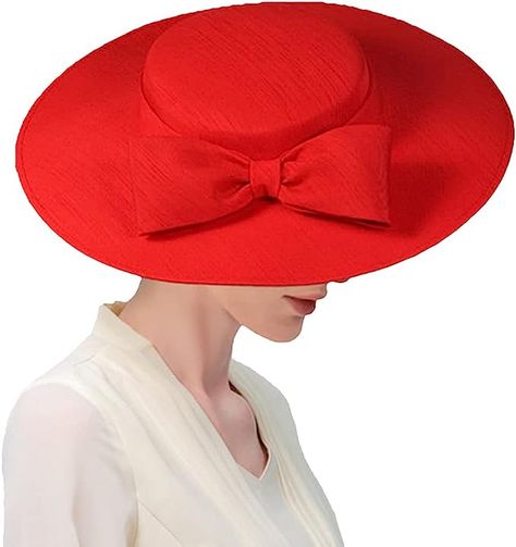 Wide Brim Hats for Women Big Bowknot Formal Occasion Kentucky Cap Lady Wedding Cocktail Party Flat Top Fedoras Black at Amazon Women’s Clothing store Brim Hats For Women, Elegant Fascinator, Party Flats, Wedding Cocktail Party, Womens Fedora, Wide Brim Hats, Kentucky Wedding, Brim Hats, Wedding Cocktail