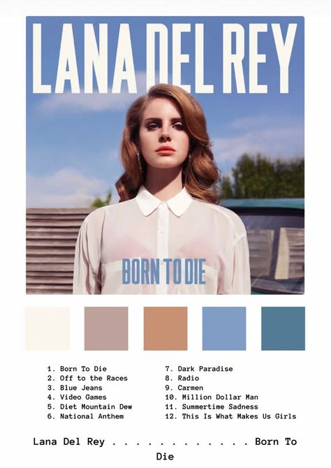 Lana Del Rey Albums, Lana Del Rey Songs, Song Challenge, Color Palette Challenge, Color Palette Design, Music Wall, Color Pallets, Lana Del Rey, Colour Palette