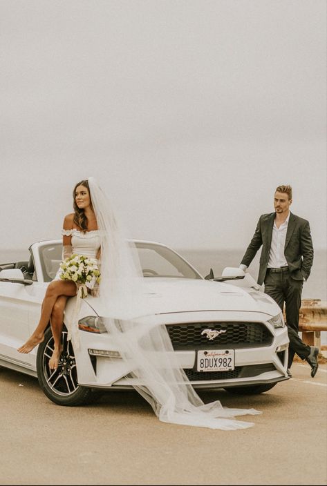 Mustang Wedding, Black Mustang, Car Photoshoot, Fall Wedding Photography, Echo Lake, Cat Wedding, Photo Board, Wedding 2025, Dream Wedding Ideas Dresses