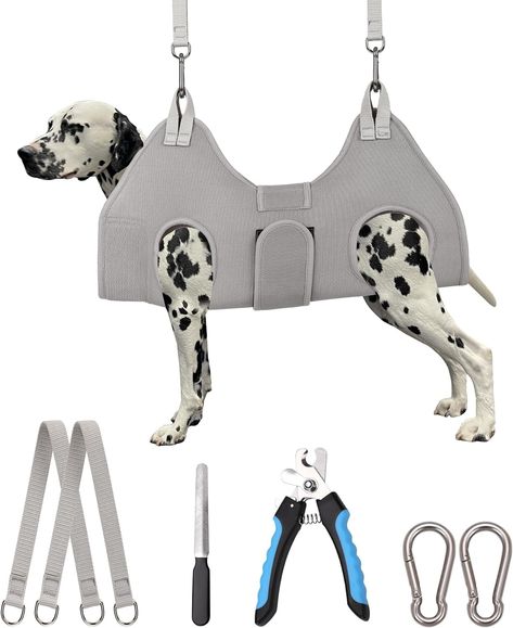 Amazon.com : Kkiimatt Dog Grooming Hammock Harness, M-Large Dog Hammock for Nail Trim, Gray Dog Restraint for Nail Clipping,Dog Grooming Sling Thick Neck Support : Pet Supplies Dog Grooming Hammock, Thick Neck, Gray Dog, Dog Hammock, Neck Support, Amazon Com, Dog Grooming, Hammock, Pet Supplies