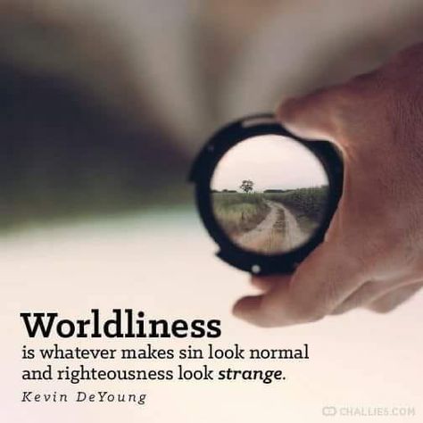 Worldliness is whatever makes sin look normal and righteousness look strange. Soli Deo Gloria, Bible Truth, Biblical Quotes, Bible Encouragement, Inspirational Thoughts, Knowing God, Quotable Quotes, Bible Inspiration, Christian Life