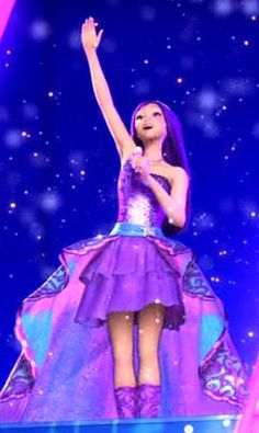 Barbie Pop Star, Purple Concert, Twilight Equestria Girl, Movies Photo, Princess Charm School, Star Costume, Princess Charming, Barbie Images, Barbie Costume