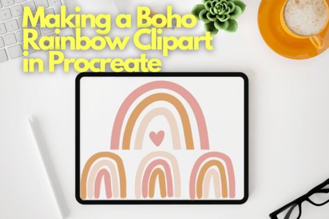 Making a Boho Rainbow Clipart in Procreate Download. Best Procreate brushes, ideas, tips, and more. Procreate Clipart, Boho Rainbow Clipart, Procreate Downloads, Procreate Apple Pencil, Welcome To Class, Best Procreate Brushes, Rainbow Clipart, Procreate App, Procreate Brushes