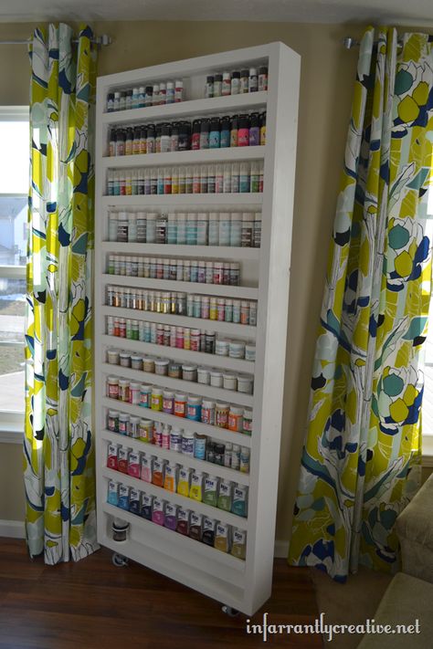 craft paint storage Rangement Art, Craft Paint Storage, Door Crafts, Dream Craft Room, Craft Room Design, Paint Storage, Diy Craft Room, Scrapbook Room, Office Crafts