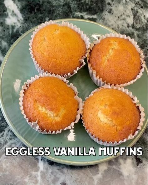 Vanilla Muffins Recipe, Eggless Cakes, Vanilla Muffins, Eggless Cake, Vanilla Sponge, Cake Lover, Vanilla Cupcakes, So Yummy, Cooking Videos