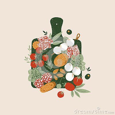 Charcuterie Illustration, Vineyard Birthday, Style Charcuterie Board, Antipasti Board, Fruit Artwork, Cookbook Design, Widget Design, Vintage Illustrations, Food Chain