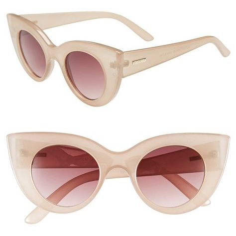 MINKPINK 'Love Cat' 44mm Sunglasses ($40) ❤ liked on Polyvore featuring accessories, eyewear, sunglasses, glasses, occhiali, shiny crystal tea, circle lens sunglasses, circle lens glasses, cat eye glasses and cat sunglasses Sunglasses Circle, Cat Eyewear, Circular Sunglasses, Circle Lens, Mirrored Aviators, Circle Sunglasses, Cat Sunglasses, Ray Ban Sunglasses Outlet, Eye Spy