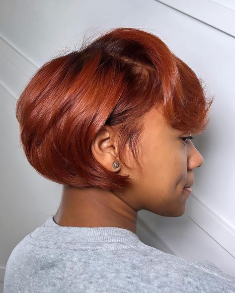 Ginger Bob Black Women, Ginger Bob, Short Burgundy Hair, Bob Black Women, Bob Black, Brown Bob, Help Hair Grow, Ginger Women, Ginger Hair Color