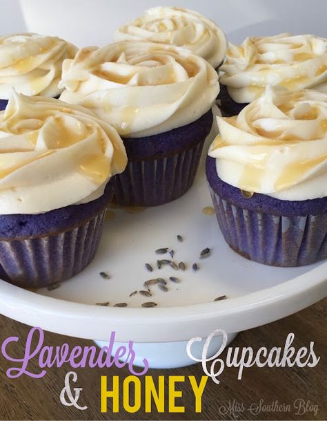 Honey Recipes Dessert, Bite Size Cupcakes, Honey Cupcakes, Honey Dessert, Lavender Cupcakes, Kitchen Witch Recipes, Lavender Cake, Lavender Recipes, Honey Lavender