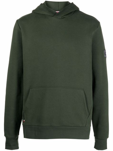 National forest green cotton-blend pouch-pocket cotton-blend hoodie from TOMMY HILFIGER featuring jersey fleece, patch detail, classic hood, long sleeves, fitted-cuff sleeves, front pouch pocket and straight hem. Print Techniques, Tommy Hilfiger Hoodie, Designer Hoodies, Hoodie Green, Ami Paris, Hoodies For Men, Palm Angels, National Forest, Green Cotton