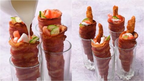 Tortilla cones: a fun idea for a quick and tasty appetizer! Appetizer Cones Appetizers, Cone Tortilla, Tortilla Cone Appetizer, Charcuterie Dessert Cones, Individual Charcuterie Cones, Bread Cones, Edam Cheese, Appetizer Plates, Tortillas