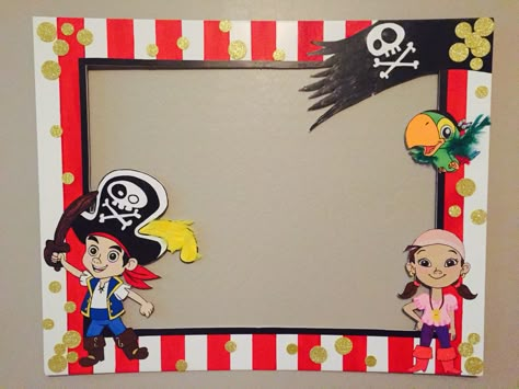 Jack and Neverland Pirates Party Frame Look or order it on: Facebook/My Party Frames Pirate Photo Booth, Pirate Party Decorations, Pirate Photo, Party Frame, Picture Props, Pirate Decor, Photo Frame Prop, Teddy Bear Party, Pirate Theme Party