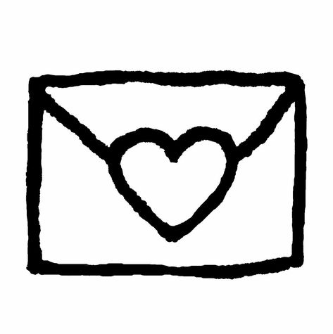 Cute Envelope Drawings, Heart Envelope Tattoo, Envelope Doodle, Envelope Drawing, Drawing Heart, Abstract Tattoo Ideas, Cute Small Drawings, Turning 20, Cute Easy Doodles