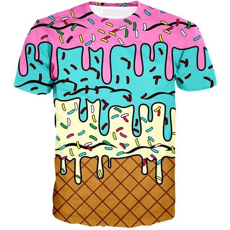 Cream Shirt Outfit, Ice Cream Shirt, Melting Ice Cream, Waffle Ice Cream, Ice Cream Man, Rave Edm, Cream T Shirt, Festival T Shirts, Cream Shirt