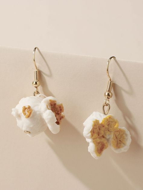 White Fashionable   Polyresin  Dangle Embellished   Jewelry Funny Earrings, Food Earrings, Minimal Earrings, Hippie Art, Fun Earrings, Earrings Color, Fantastic Gifts, Cute Earrings, Cute Jewelry