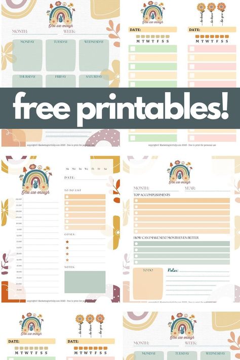 Note Page Ideas, List To Do Planner Cute, Daily Planner Pages Ideas, Cute Monthly Planner Template, Free Printable Daily Planner Template, Organize Printables, Monthly Planner Template Free Printable, Diy Planner Printables, Free Printable Bookmarks Templates