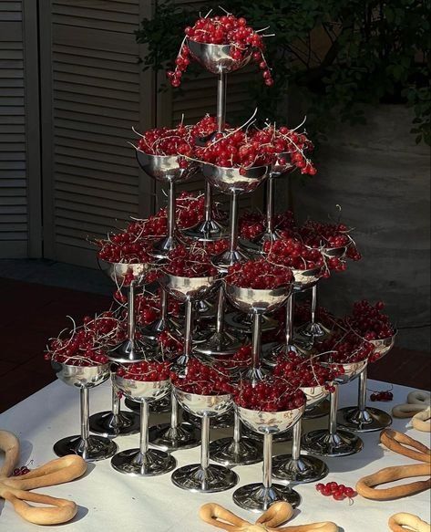 wedding food styling wedding trend 2024 cherry tower Red And Silver Table Decorations, Japanese Inspired Wedding, Bolo Vintage, Trend Forecast, Red Party, 2024 Wedding, Wedding Mood Board, Birthday Dinners, Wedding Mood