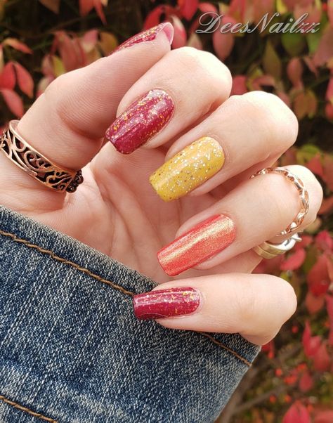 All fired up, heat wave, breaking plaid Heat Wave Color Street Combo, Heat Wave Color Street, All Fired Up Color Street Combo, Color Street Totally Rad, Color Street Fall Mixed Mani, Color Street Heat Wave, Plaid About You Color Street Combo, Color Street All Fired Up, Fall Mixed Mani