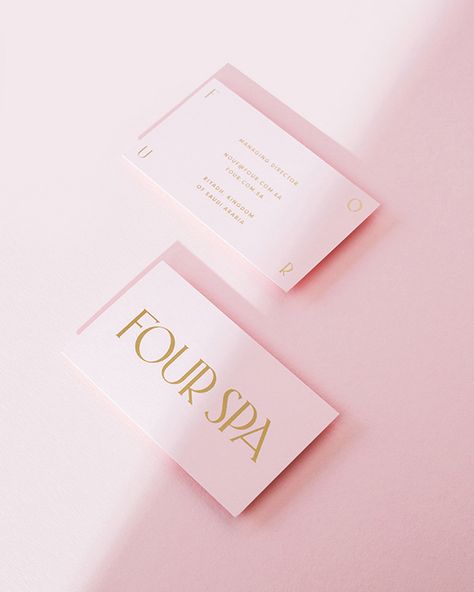 Four Spa on Behance Brand Stationary, Luxury Nail Salon, Nail Salon And Spa, Branding Inspo, Identity Branding, Brand Refresh, Business Card Inspiration, Nails Salon, Nice People