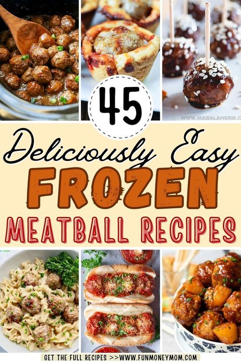 Meal Ideas With Frozen Meatballs, Easy Meals With Meatballs, Recipes That Include Meatballs, Meatball Recipes Party, Meatballs Lunch Ideas, Easy Recipes With Meatballs, What To Make With Frozen Italian Meatballs, Fun Meatball Recipes, Recipe For Frozen Meatballs