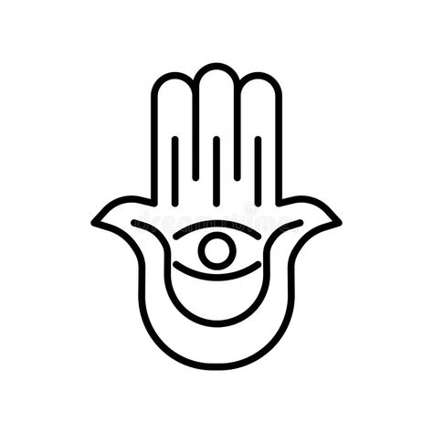 Hand Icon, Hands Icon, Hand Sign, Styled Stock, Hamsa Hand, Line Design, Design Elements, Stock Illustration, White Background