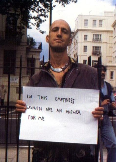 Gillian Wearing, Signs that say what you want them to say and not Signs that say what someone else wants you to say, "In the emptiness, women are an answer for me" (1992-93) Gillian Wearing, Art Alevel, Conceptual Photography, Say What, Design Inspo, Louvre, Signs, Photography, How To Wear