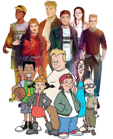 The gang from Recess, grown up☀️☄ . These drawings are so fun to do🌚 Which show/movie should I do as grown up next?✨ (I will do the one that is most commented😉) . I hope you have a great day😌 Recess Fanart, Recess Cartoon, Cartoon Characters As Humans, Realistic Cartoons, Cartoon As Anime, 90s Cartoons, Anime Version, Modern Disney, As Humans